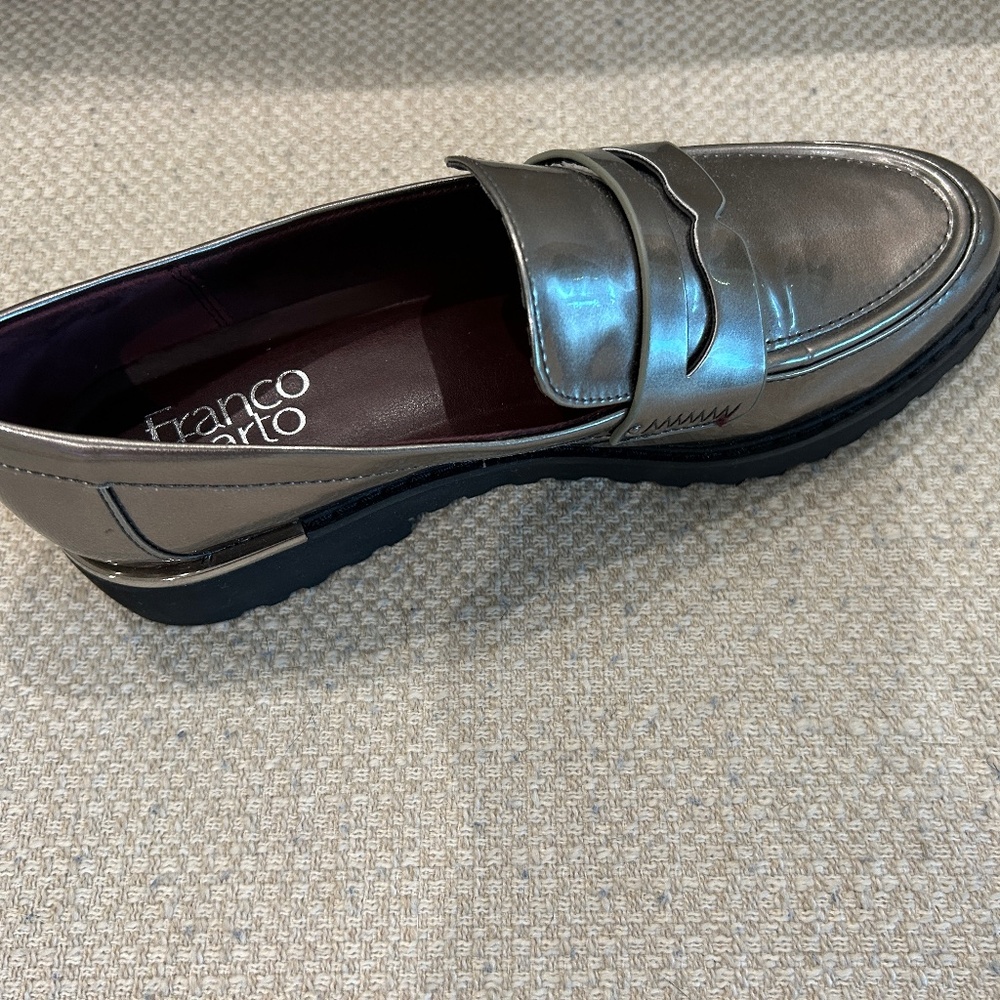 NEW Franco Sarto Camryn Pewter Lug Sole Loafer